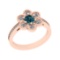 0.80 Ctw I2/I3 Treated Fancy Blue And White Diamond 14K Rose Gold Filigree Anniversary Ring