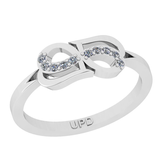 0.08 Ctw SI2/I1 Diamond 14K White Gold Infinity Ring