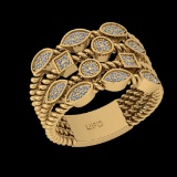 0.32 Ctw VS/SI1 Diamond 14K Yellow Gold Groom's Wedding Band Ring