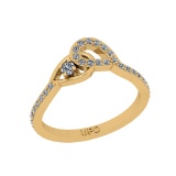 0.32 Ctw SI2/I1 Diamond 14K Yellow Gold Engagement Ring