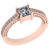 1.36 Ctw VS/SI1 Diamond 14K Rose Gold Filigree Ring