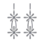 6.20 Ctw SI2/I1 Diamond 10K White Gold Dangling Earrings