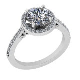 1.60 Ctw SI2/I1 Diamond 14K White Gold Engagement Halo Ring