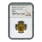 Certified Burnished American $10 Gold Eagle 2006-W MS69 NGC