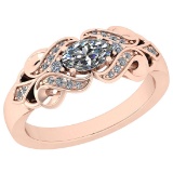 0.62 Ctw VS/SI1 Diamond 14K Rose Gold Engagement Ring