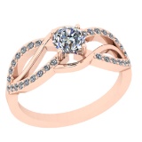 1.10 Ctw SI2/I1 Diamond 14K Rose Gold Engagement Ring