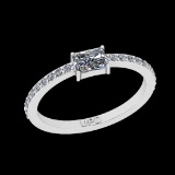 0.60 Ctw SI2/I1 Gia Certified Diamond 10K White Gold Engagement Ring