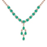 3.75 Ctw Emerald 14K Rose Gold Necklace