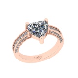 2.61 Ctw i2/i3 Diamond 14K Rose Gold Engagement Ring