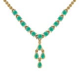 3.75 Ctw Emerald 14K Yellow Gold Necklace