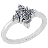 1.02 Ctw VS/SI1 Diamond 14K White Gold Engagement Ring