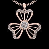 1.01 Ctw SI2/I1 Diamond 14K Rose Gold Vintage Style Necklace