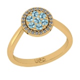 0.40 Ctw I2/I3 Blue Topaz And Diamond 10K Yellow Gold Eternity Ring