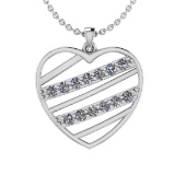 0.45 Ctw SI2/I1 Diamond 14K White Gold Valentine's Day special Pendant