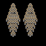 9.48 Ctw SI2/I1 Diamond 10K Yellow Gold Dangling Earrings