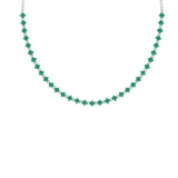 13.50 Ctw Emerald 14K White Gold Necklace