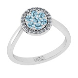 0.40 Ctw I2/I3 Blue Topaz And Diamond 10K White Gold Eternity Ring