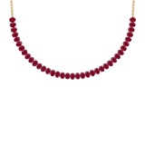 48.75 Ctw Ruby 14K Yellow Gold Necklace