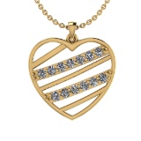 0.45 Ctw SI2/I1 Diamond 14K Yellow Gold Valentine's Day special Pendant