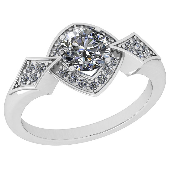 1.37 Ctw VS/SI1 Diamond 14K White Gold Engagement Ring