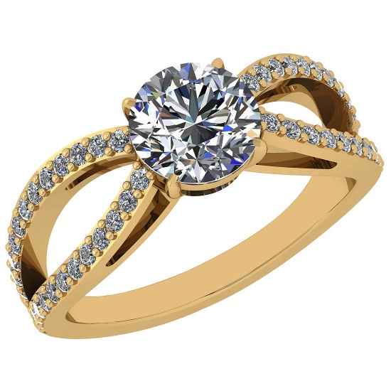 1.88 Ctw VS/SI1 Diamond 14K Yellow Gold Anniversary Ring
