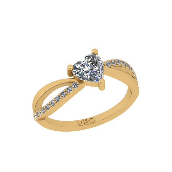 0.70 Ctw i2/i3 Diamond 14K Yellow Gold Engagement Ring