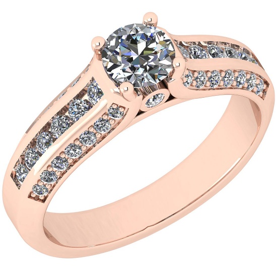 1.53 Ctw VS/SI1 Diamond 14K Rose Gold Engagement Ring