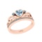 0.75 Ctw SI2/I1 Blue Topaz And Diamond 10K Rose Gold Ring