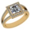 1.76 Ctw VS/SI1 Diamond 14K Yellow Gold Anniversary Halo Ring