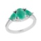 2.10 Ctw SI2/I1 Emerald And Diamond 14K White Gold three Stone Ring