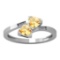 0.83 Ctw SI2/I1 Citrine And Diamond 10K White Gold Ring