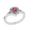 1.20 Ctw SI2/I1 Pink Tourmaline And Diamond 10K White Gold Twisted Engagement Ring