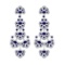 13.47 Ctw SI2/I1 Blue Sapphire And Diamond 14K White Gold Antique Style Earrings