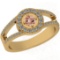 0.65 Ctw SI2/I1 Morganite And Diamond 14K Yellow Gold Vintage Style Ring