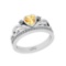 0.75 Ctw SI2/I1 Citrine And Diamond 10K White Gold Ring