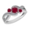 1.00 Ctw SI2/I1 Ruby And Diamond 14K Yellow Gold three Stone Ring