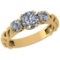 1.50 Ctw VS/SI1 Diamond 14K Yellow Gold three Stone Ring