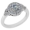 1.22 Ctw VS/SI1 Diamond 14K White Gold Wedding Halo Ring