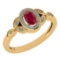 0.60 CtwSI2/I1 Ruby And Diamond 14K Yellow Gold Ring