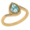0.65 Ctw SI2/I1 Aquamarine And Diamond 14K Yellow Gold Ring