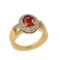 1.81 Ctw SI2/I1 Garnet And Diamond 10K Yellow Gold Anniversary Halo Ring