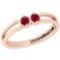Certified 0.20 Ctw Ruby 14K Gold Solitaire Twisted Ring