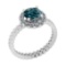 1.90 Ctw I2/I3 Treated Fancy Blue And White Diamond 10K White Gold Wedding Ring