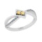 0.30 Ctw SI2/I1 Citrine And Diamond 10k White Gold Two Stone Wedding Ring