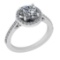 1.60 Ctw VS/SI1 Diamond 14K White Gold Engagement Halo Ring