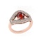 1.30 Ctw SI2/I1 Garnet And Diamond 10K Rose Gold Engagement Ring