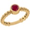 Certified 0.50 Ctw Ruby Style Bezel Set 14K Yellow Gold Solitaire Ring