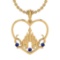 0.30 Ctw Blue Sapphire 14K Yellow Gold Necklace