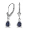 Certified 14k White Gold Pear Sapphire And Diamond Leverback Earrings