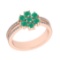 1.13 Ctw SI2/I1 Emerald And Diamond 14K Rose Gold Cocktail Ring